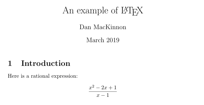 LaTeX full document example